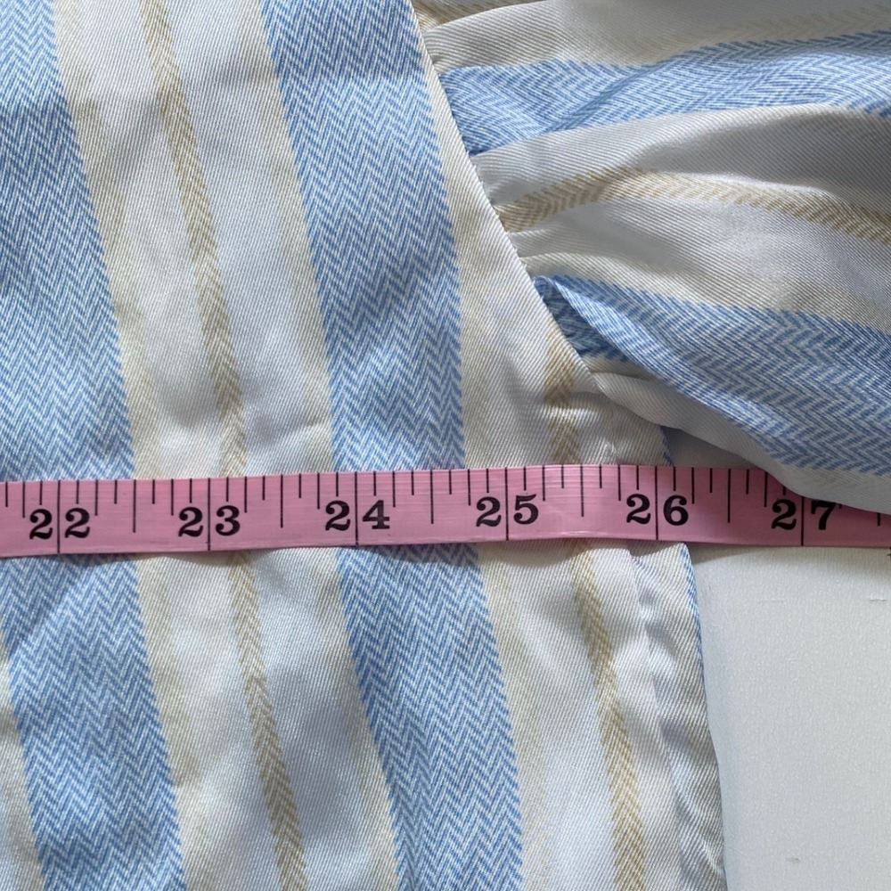 Milk & Honey Blue White Striped Puff Sleeve Button Up Blouse Top XL 41877T-3 - Picture 9 of 9
